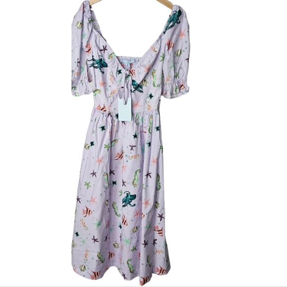 Hill House Sea Creatures The Ophelia Dress Size Small New With Tags - Picture 2 of 5